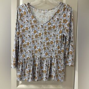 LOFT Tunic Top with Floral Print